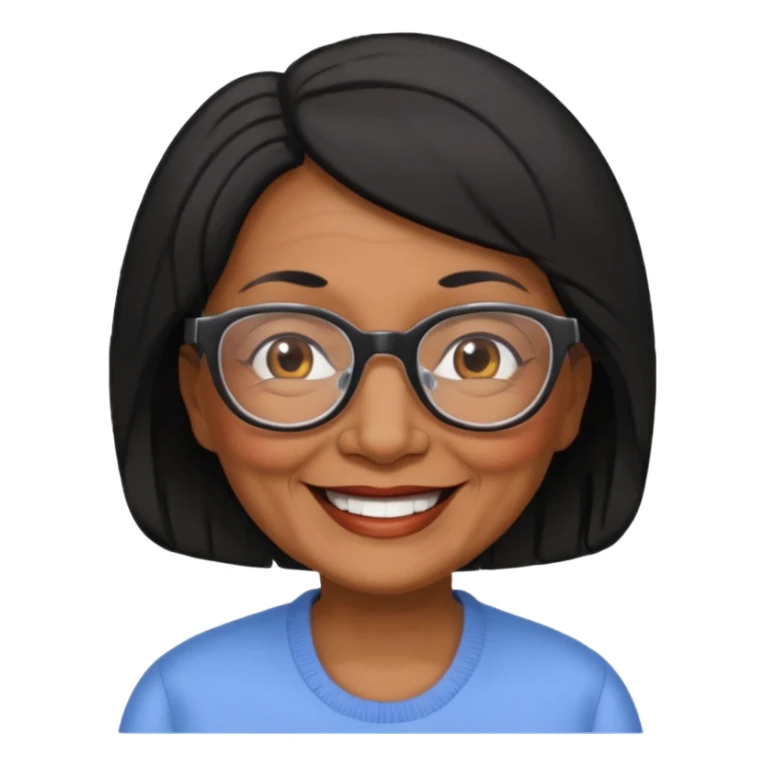 Old Lady 54 age black hair sticker