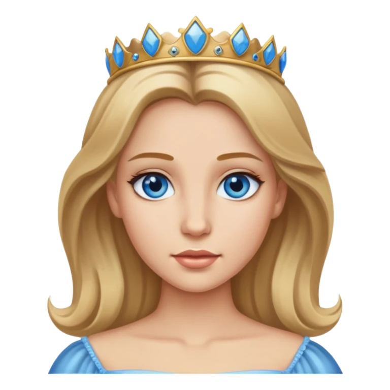 A princess with dirty blonde hair & blue eyes sticker