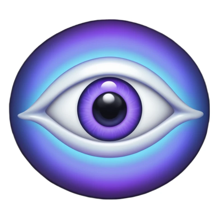 a single spooky floating disembodied eye colored blue, purple, black and white sticker