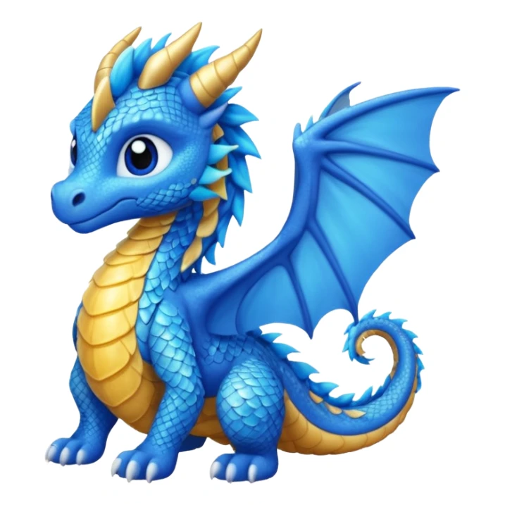 Sky dragon colour in blue and looks cute , have wings  sticker