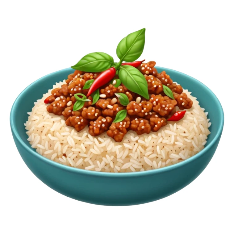 thai small chilli minced pork and basil leaves rice sticker
