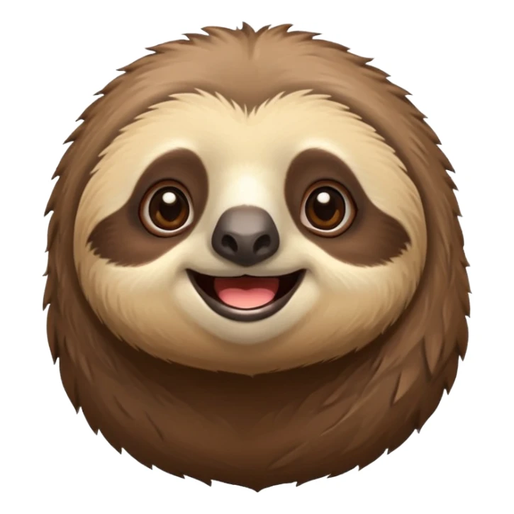 face of a cute happy sloth sticker