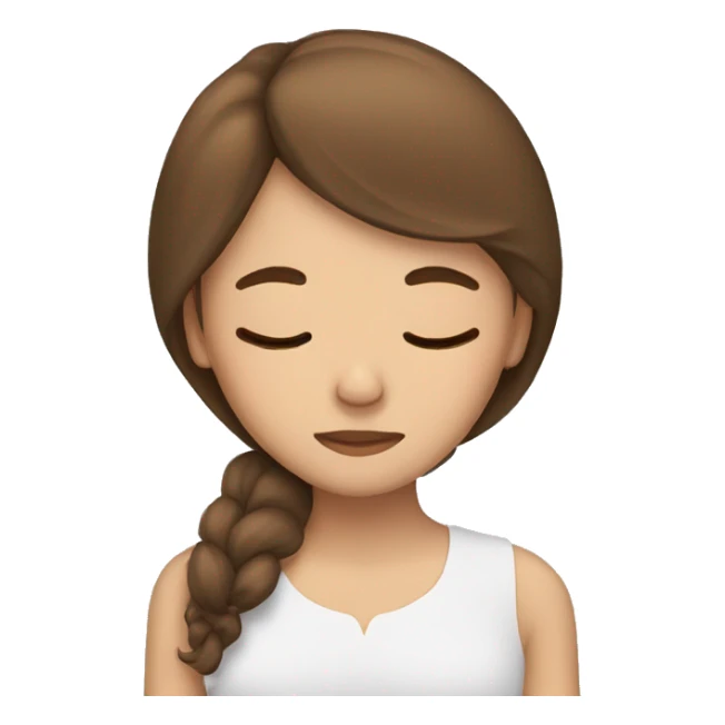 Girl with brown hair sleeping sticker
