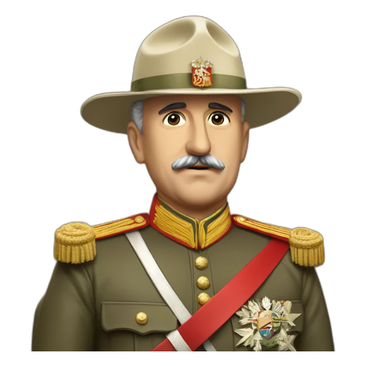 General Francisco Franco saludando, con el valle de los caidos de fondo sticker