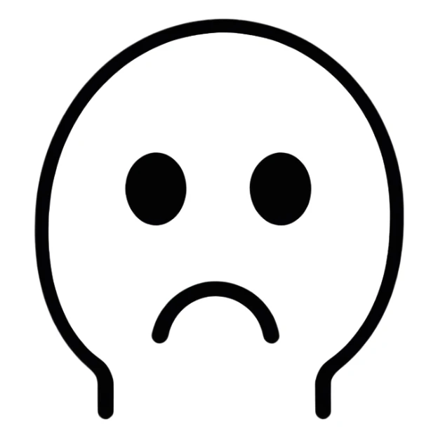 Negative sign, minus symbol with sad face sticker
