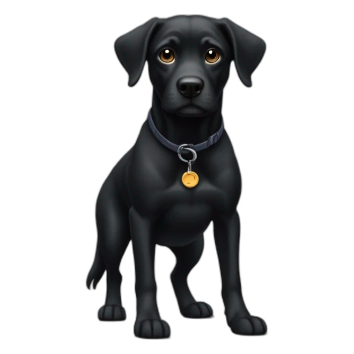Chien noir en équilibre sur les pattes avants sticker