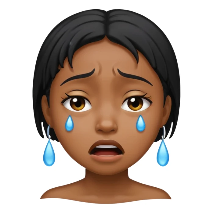 Mad but crying black girl emoji  sticker