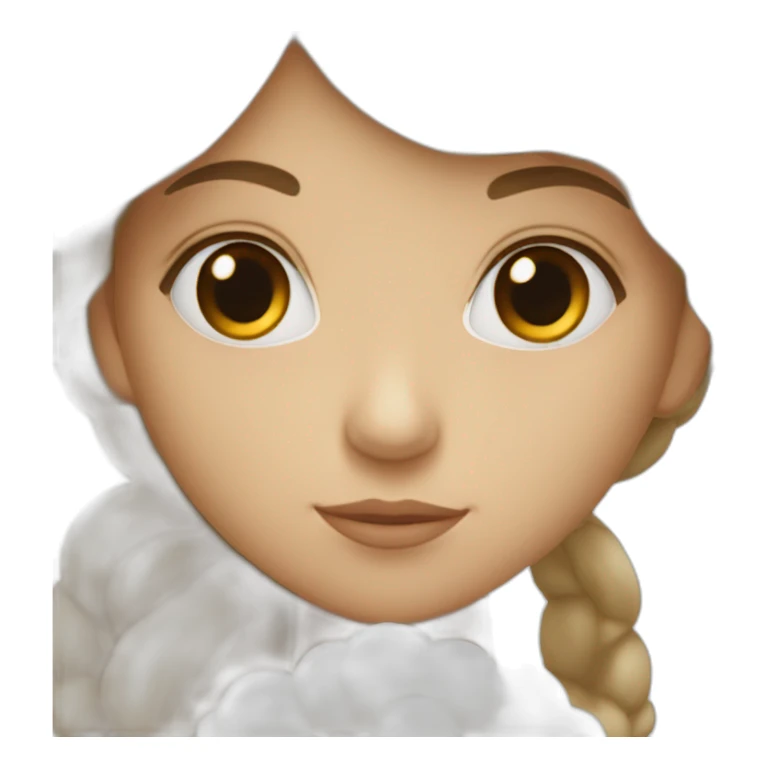 Fille blanche et brune qui lit sticker