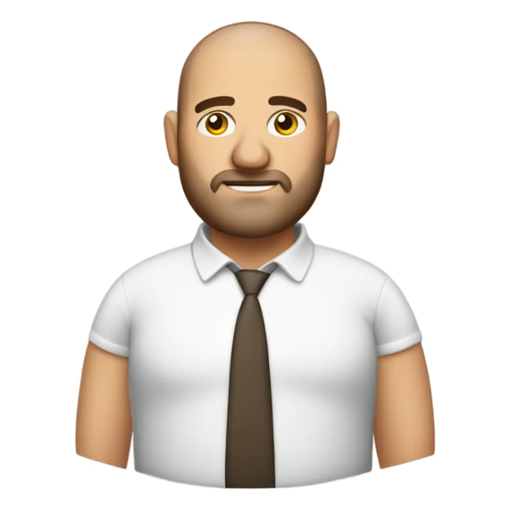 fat italian business man, with brown buzz cut and a stubbled beard. sticker