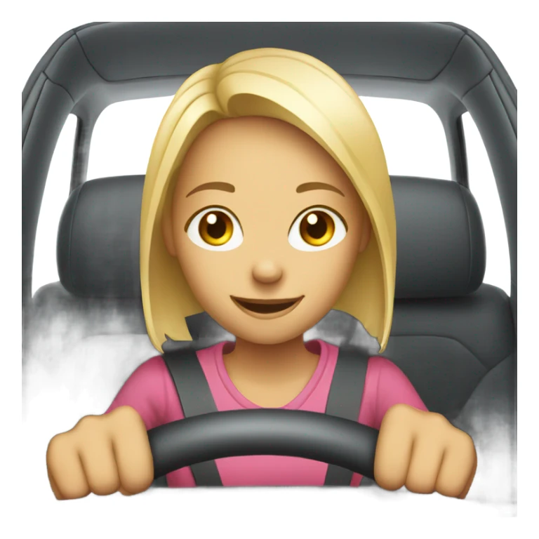 smiling girl in car sticker
