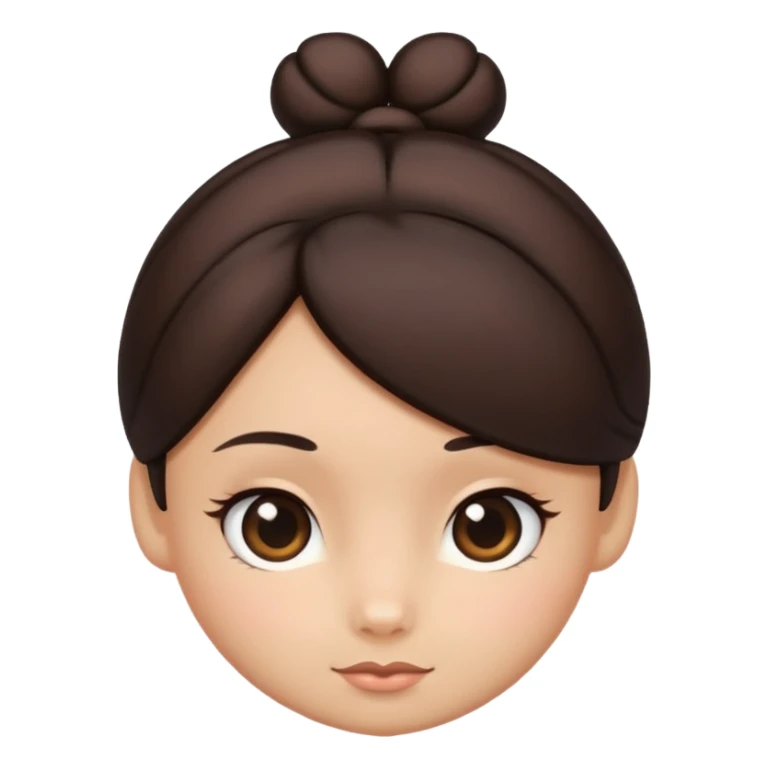 simple bun hair, no face sticker