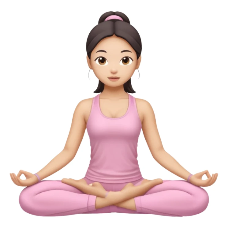asian yoga girl light pink clothes  sticker