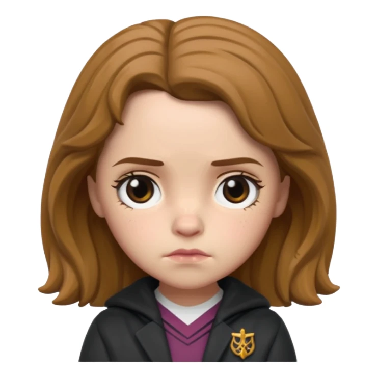 hermioni sad face funko pop style cute sticker