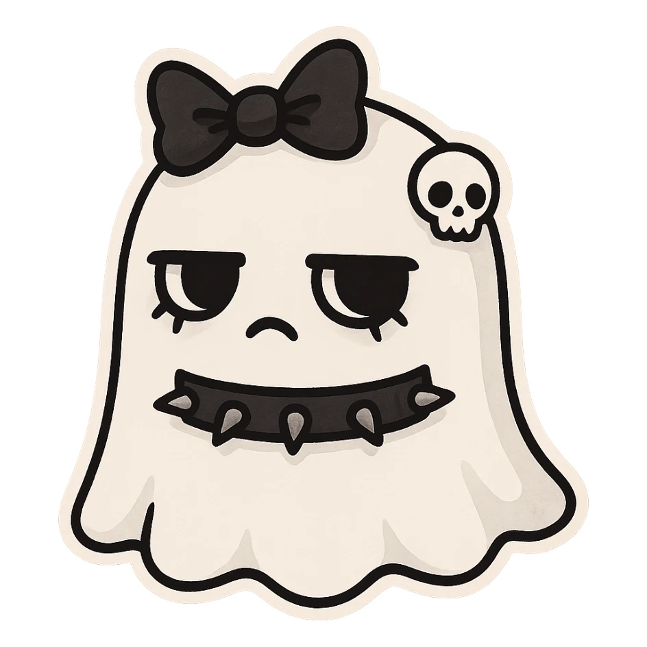 Goth white object sticker