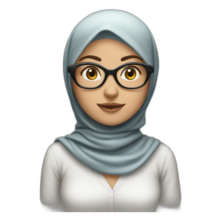 Short girl brunette avec hijab et lunettes sticker
