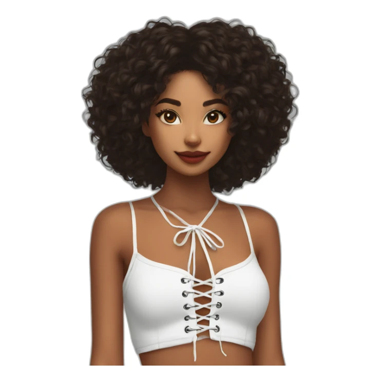 plush lace up crop top sticker