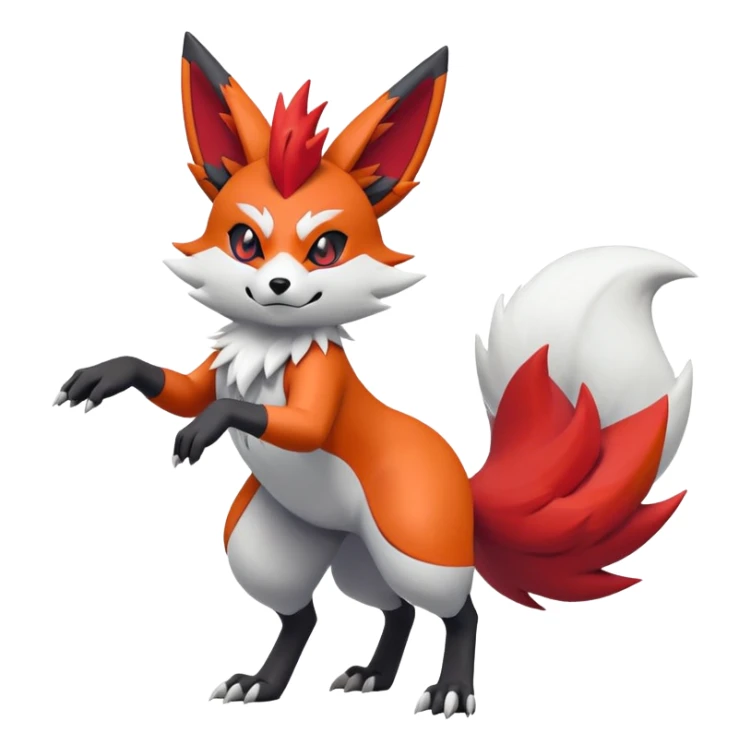 Braixen-Zoroark-Zangoose-hybrid-creature sticker