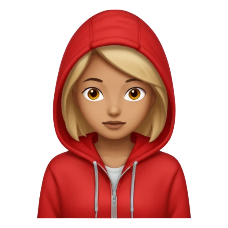 woman wear red hoodie sticker