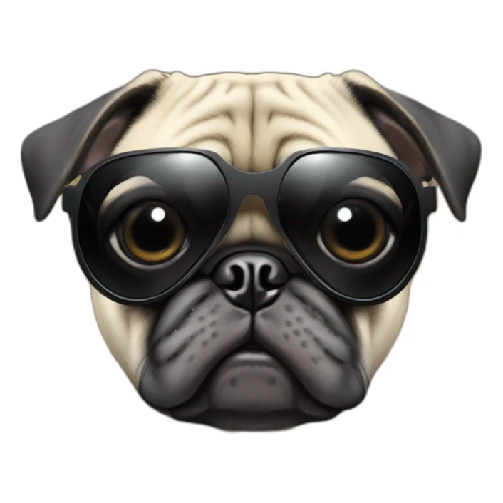 pug with black sunglasses and wearing a cyberpunk suit sticker