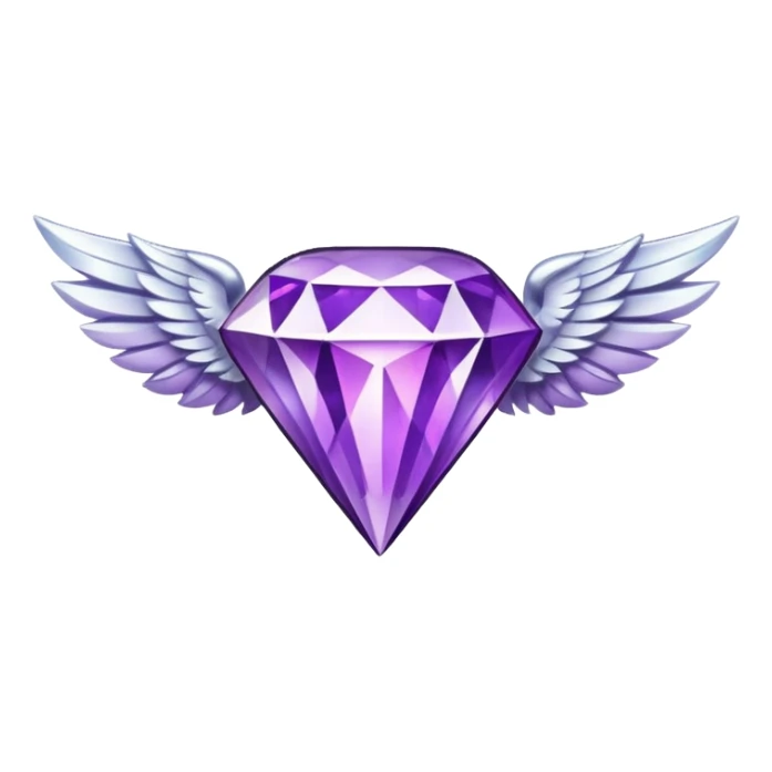 diamond emblem with white wings and purple diamond in the middle sticker