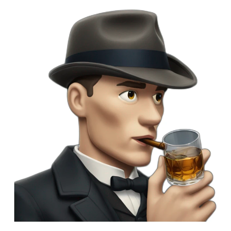 Tommy shelby peaky blinders drinking whisky sticker