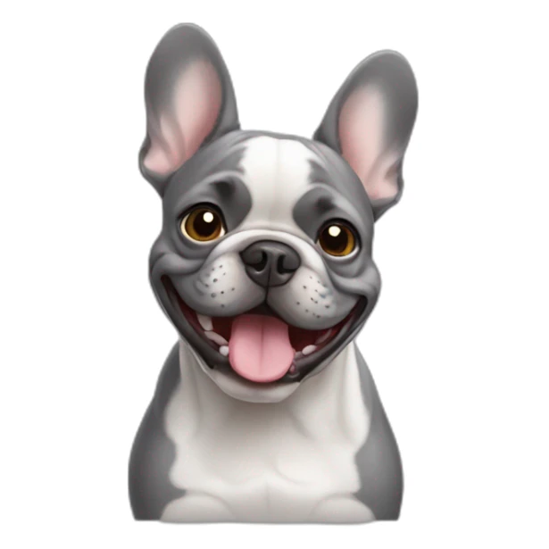 Grey French Bulldog smiling sticker