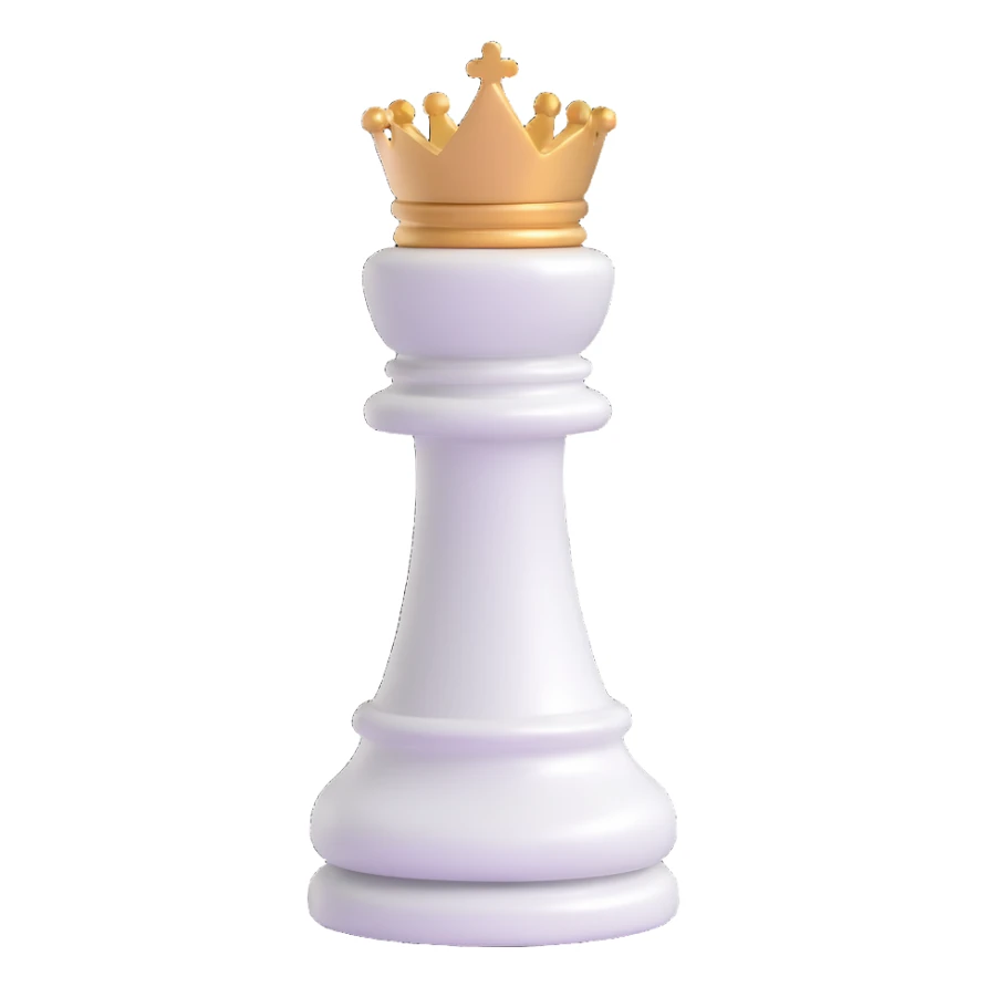 rook chess piece, classic white, glossy finish, simple and elegant, 3D emoji style, no text sticker