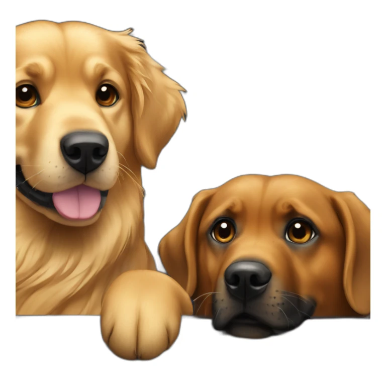 Golden retriever and rottweiller in a dark cabriolet sticker