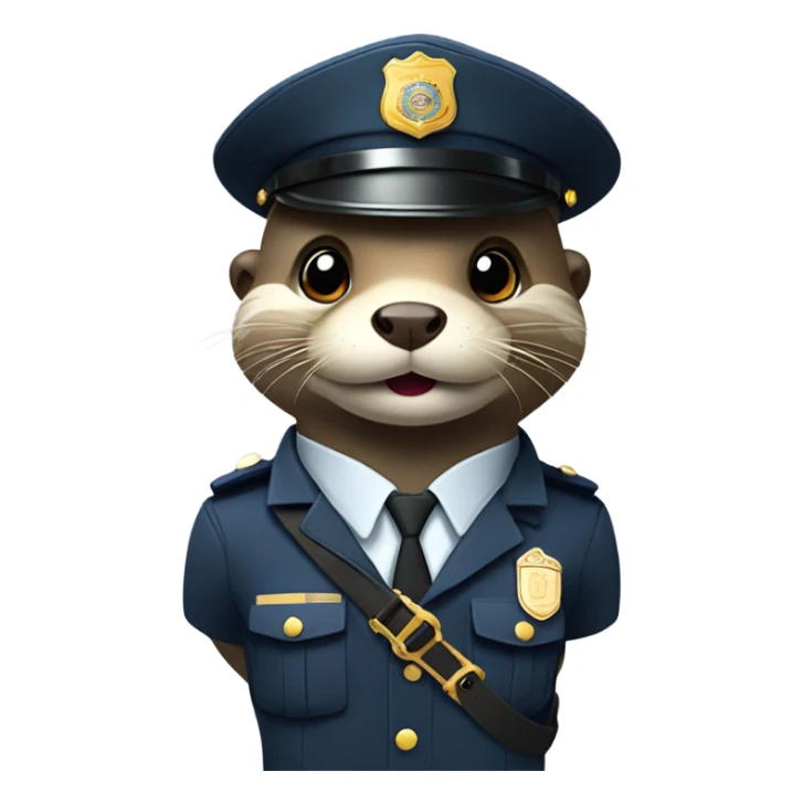 Otter wearing a police uniform  sticker