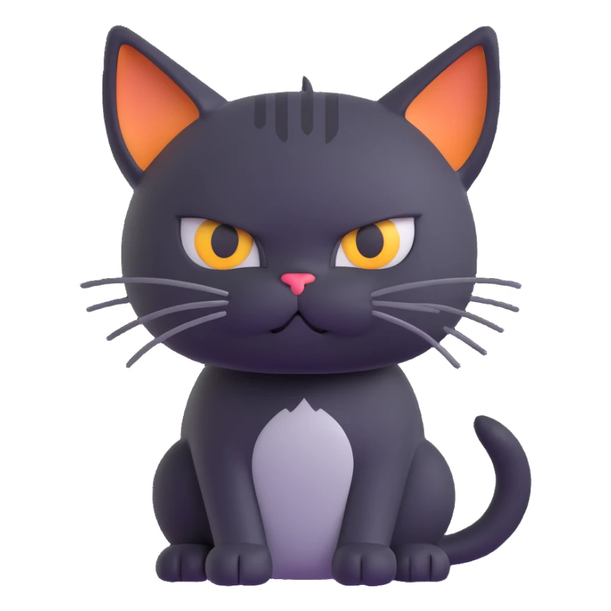 cute mad cat glaring sticker