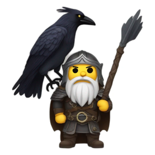 Norse odin with raven sticker