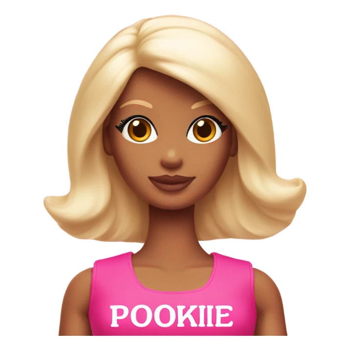 Heart in a Barbie pink tone with the word pookie sticker