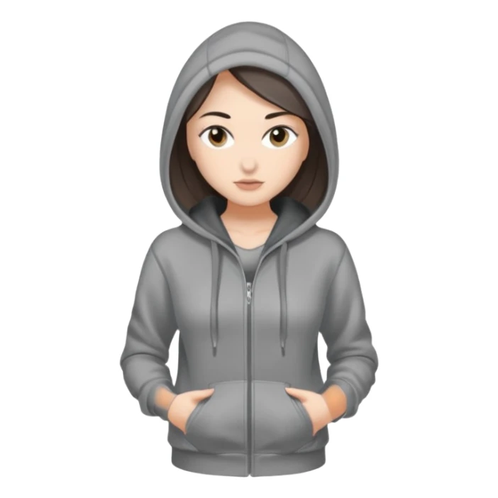 Sasha Gray in gray hoodie full height sticker