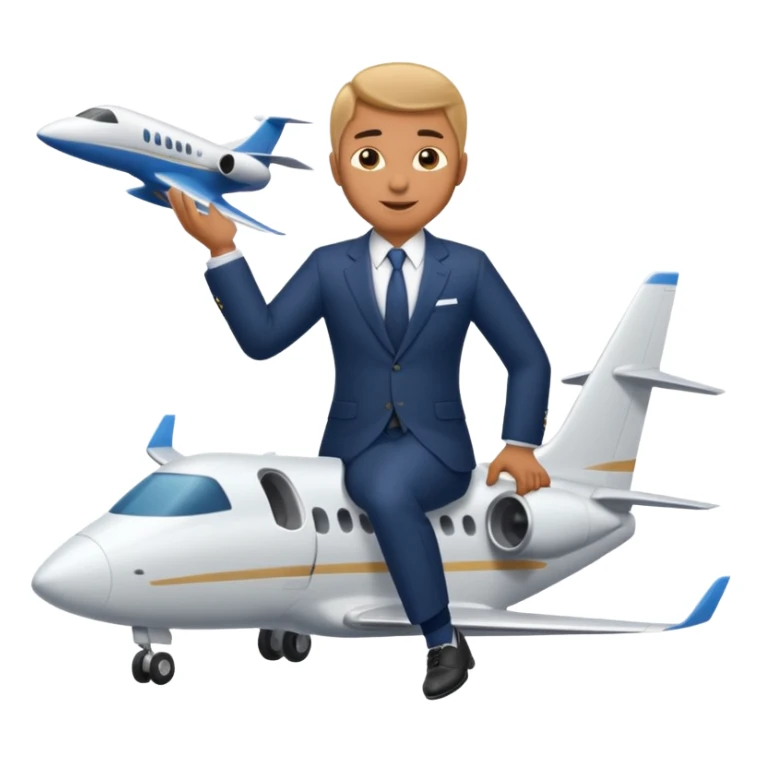 Suit man riding a jet plane sticker
