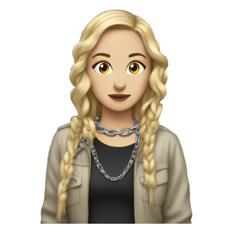 White girls wearing chains for a rap battle sticker