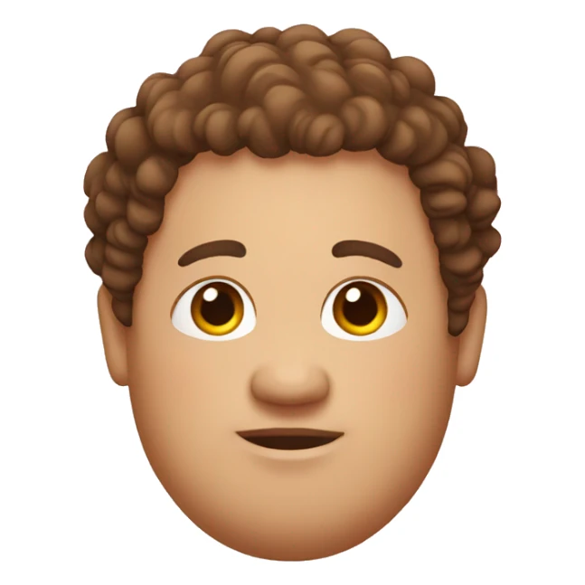 fat ma with curly brown hair and oval face sticker