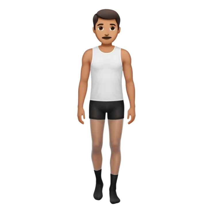 man wearing shorts and black sheer pantyhose sticker
