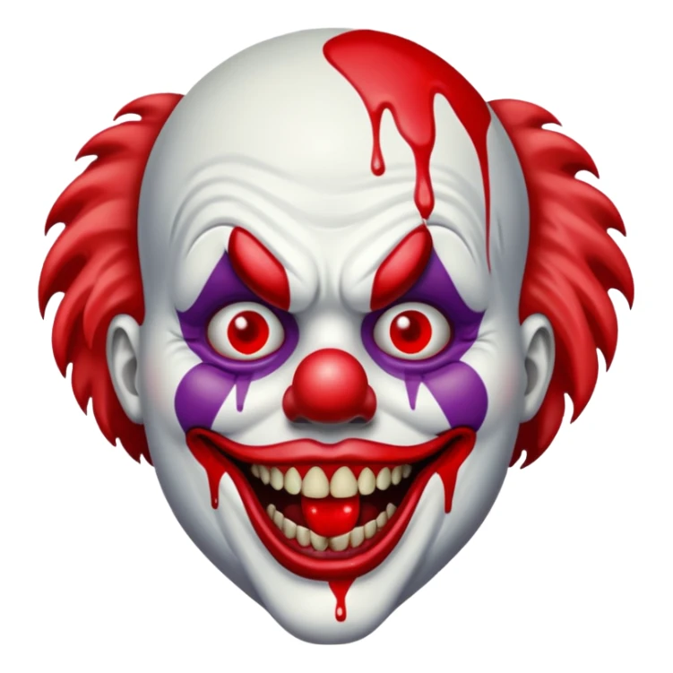 Scary clown with blood in mouth sticker