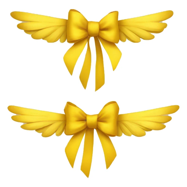 creat me an emoji of yellow ribbon with wings sticker