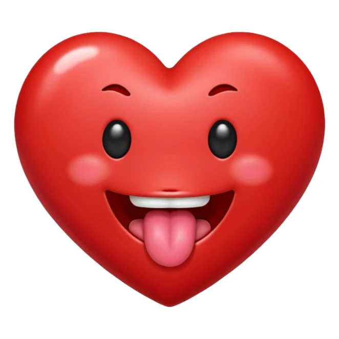Kpop heart with tongue out sticker