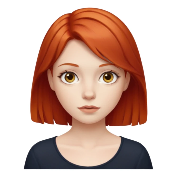 Pale girl with medium to short red hair sticker