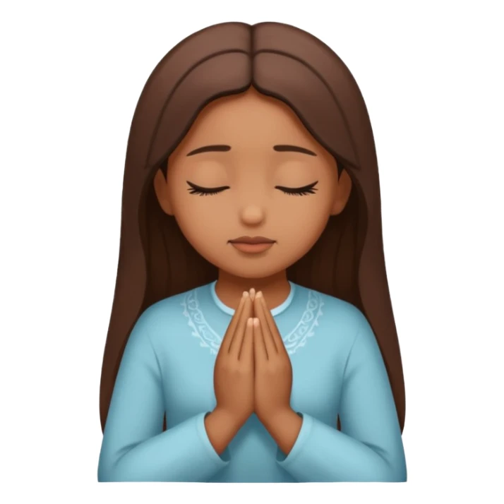 brown skinned girl praying sticker