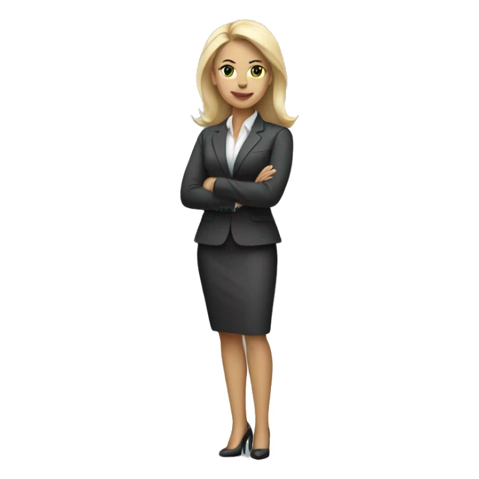full body blonde white woman in business outfit sticker