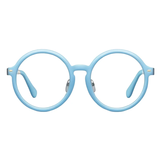 stylish round pastel blue eyeglasses sticker