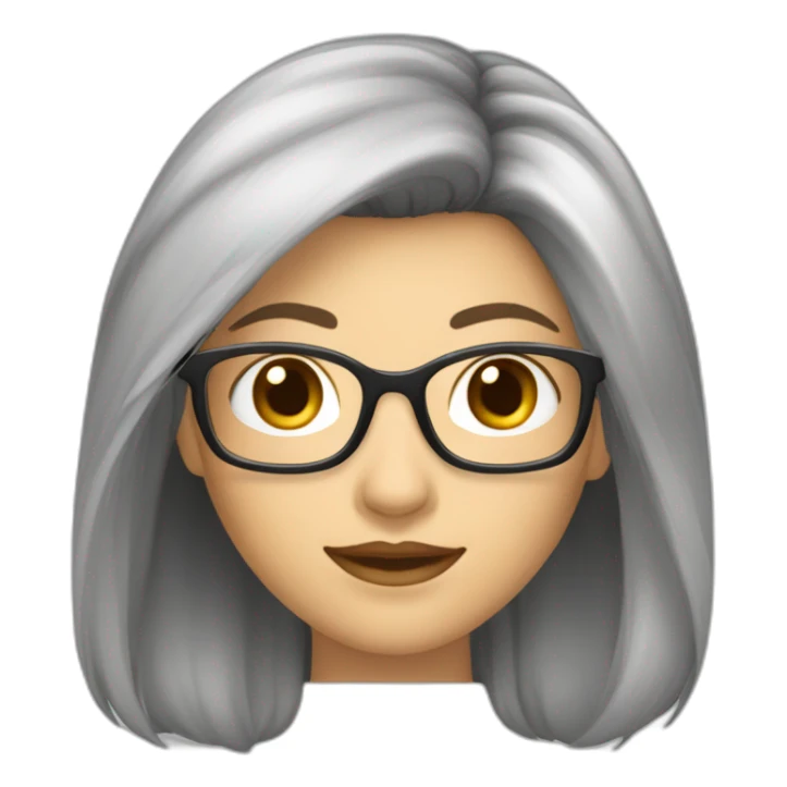 Femme cheveux long châtain, lunette, clin d’œil  sticker