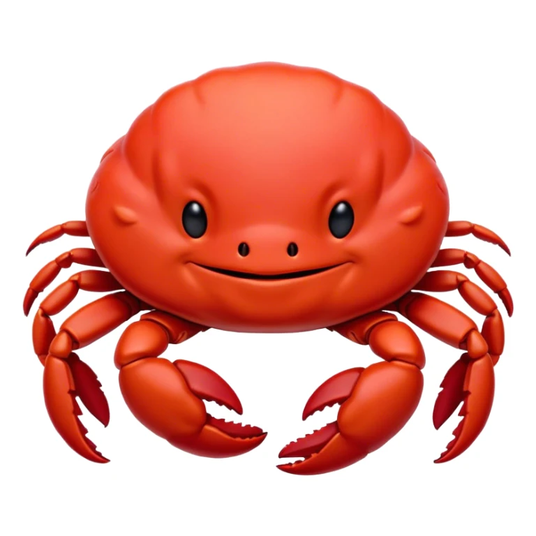 Meme-Worthy Cute Sleeping Red Crab Portrait Emoji, Head resting peacefully with a contented smile, showcasing a robust, vivid scarlet carapace and softly closed eyes in serene slumber, Simplified yet adorably endearing features, highly detailed, glowing with a soft, drowsy ocean light, high shine, relaxed and utterly lovable, stylized with an air of playful laziness, soft glowing outline, capturing the essence of a sleeping red crab that feels destined to become the next viral icon of adorable rest! sticker