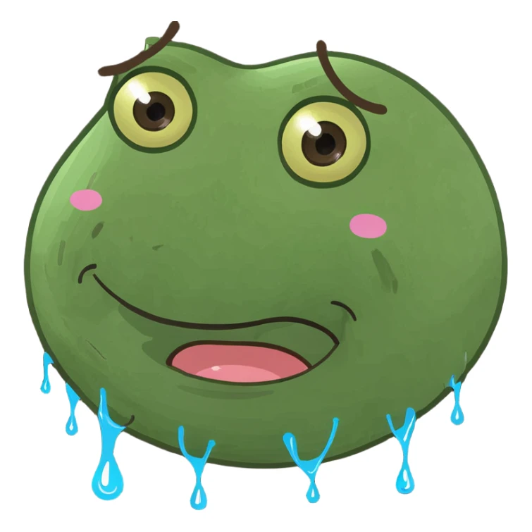 crying emoji but instead of tears poop sticker