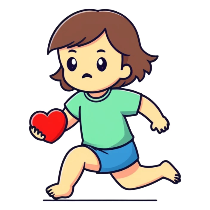 Girl crushing heart with foot angrily  sticker