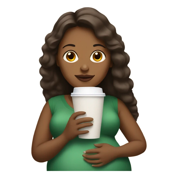Pregnant woman drinking Starbucks  sticker
