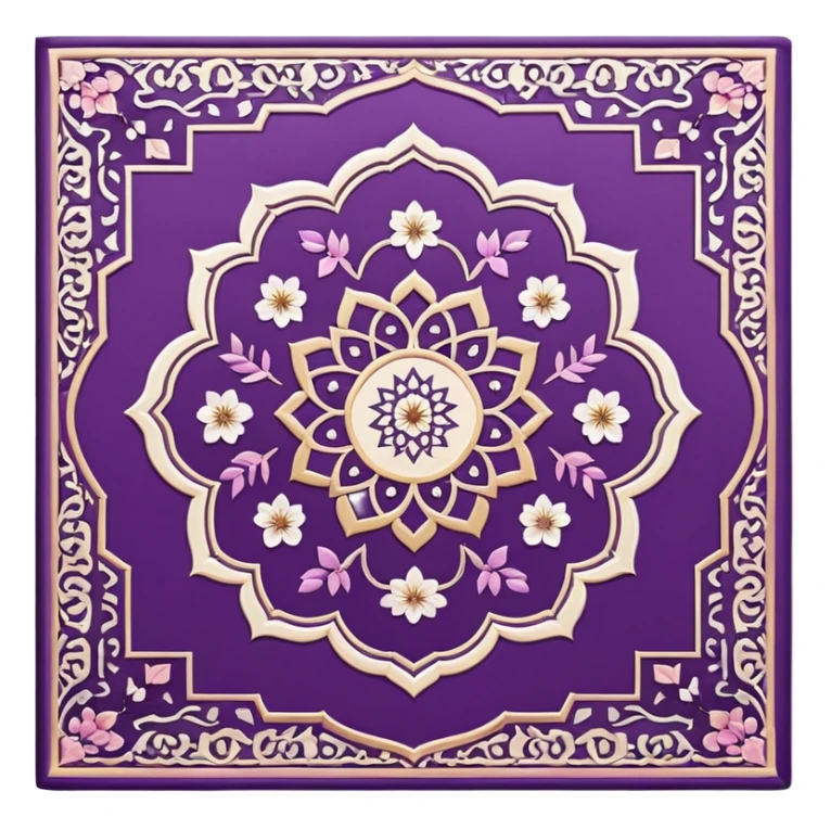 islamic Muslim prayer mat purple with blossom sticker